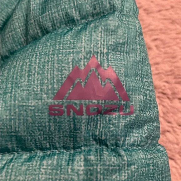 Snozu Teal Puffer Coat with Lavender Logo SZ 18 months - Picture 2 of 5